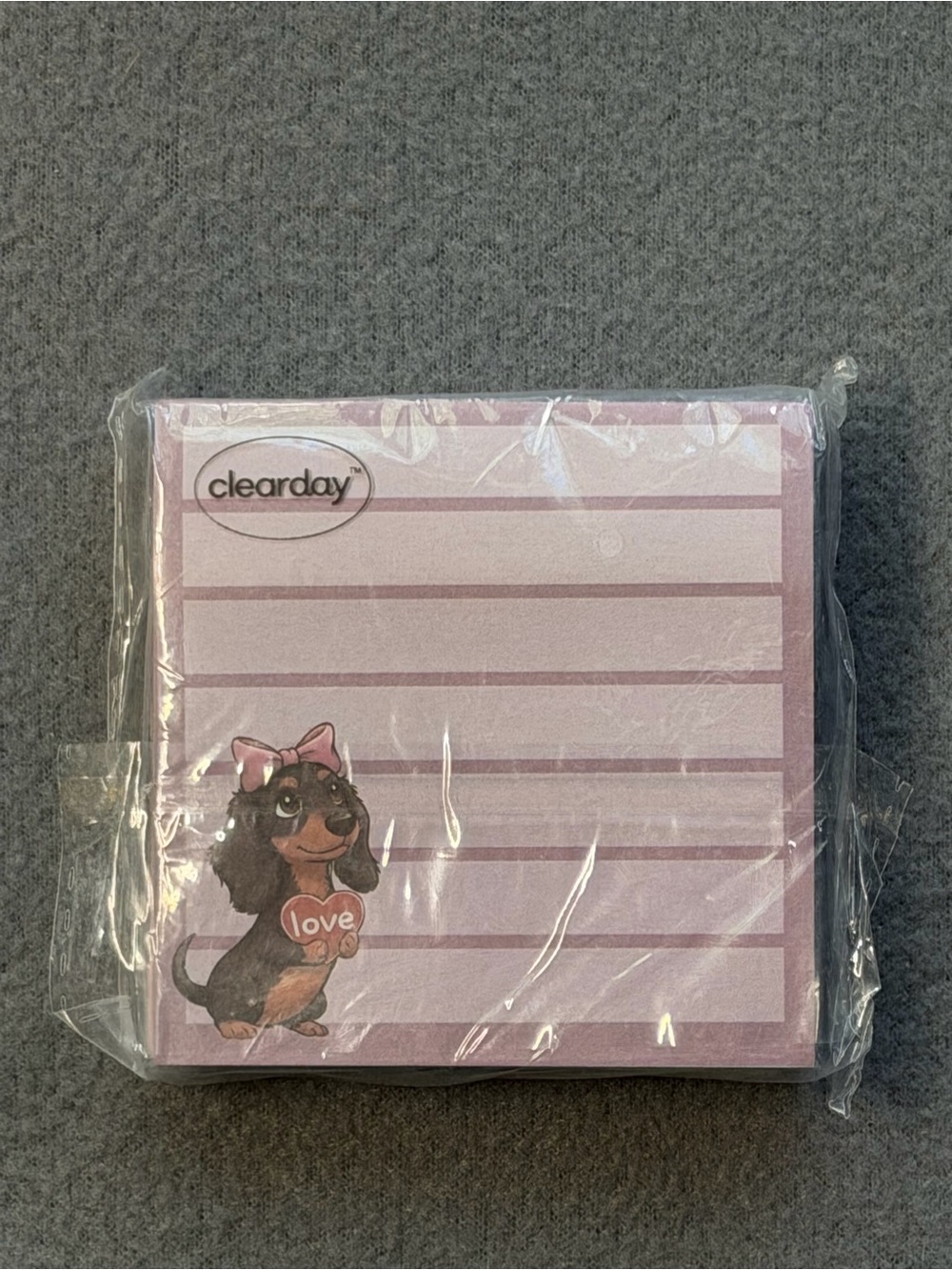Dachshund Pink Puppy Sticky Note Pads for groceries/lists